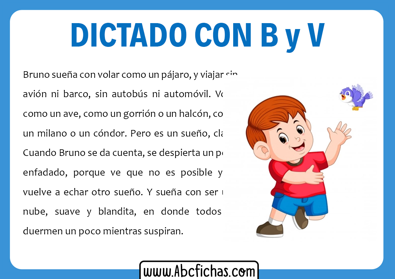 Dictados con b y v cortos