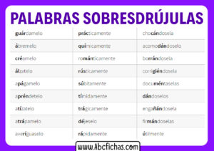 Ejemplos de palabras sobresdrujulas