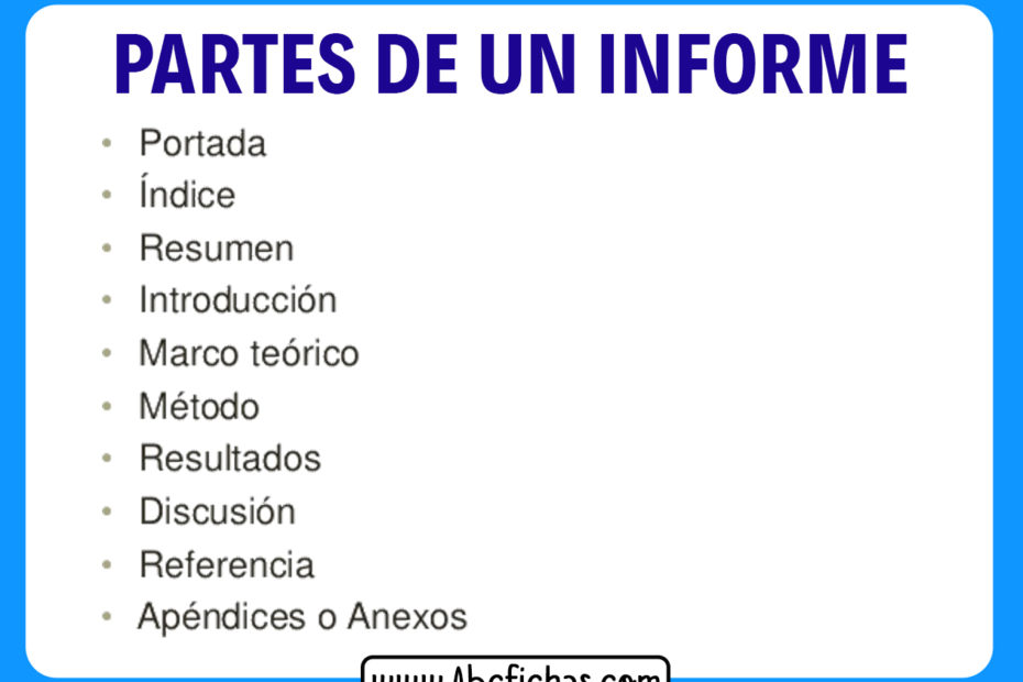 Informe cientifico partes