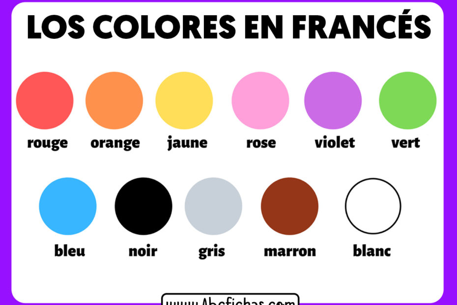 Los colores en frances