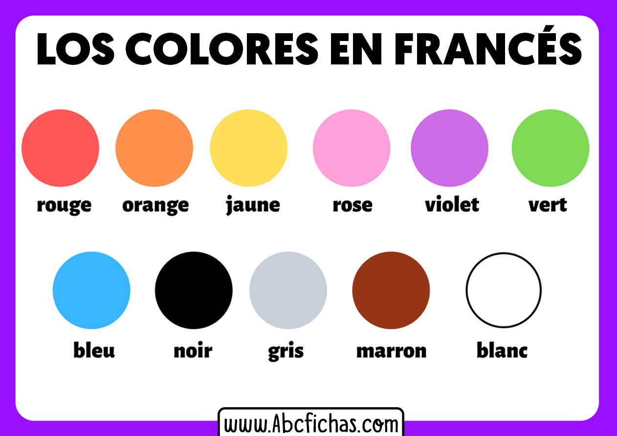 Los colores en frances