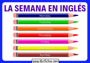 Los dias de la semana en ingles para niños