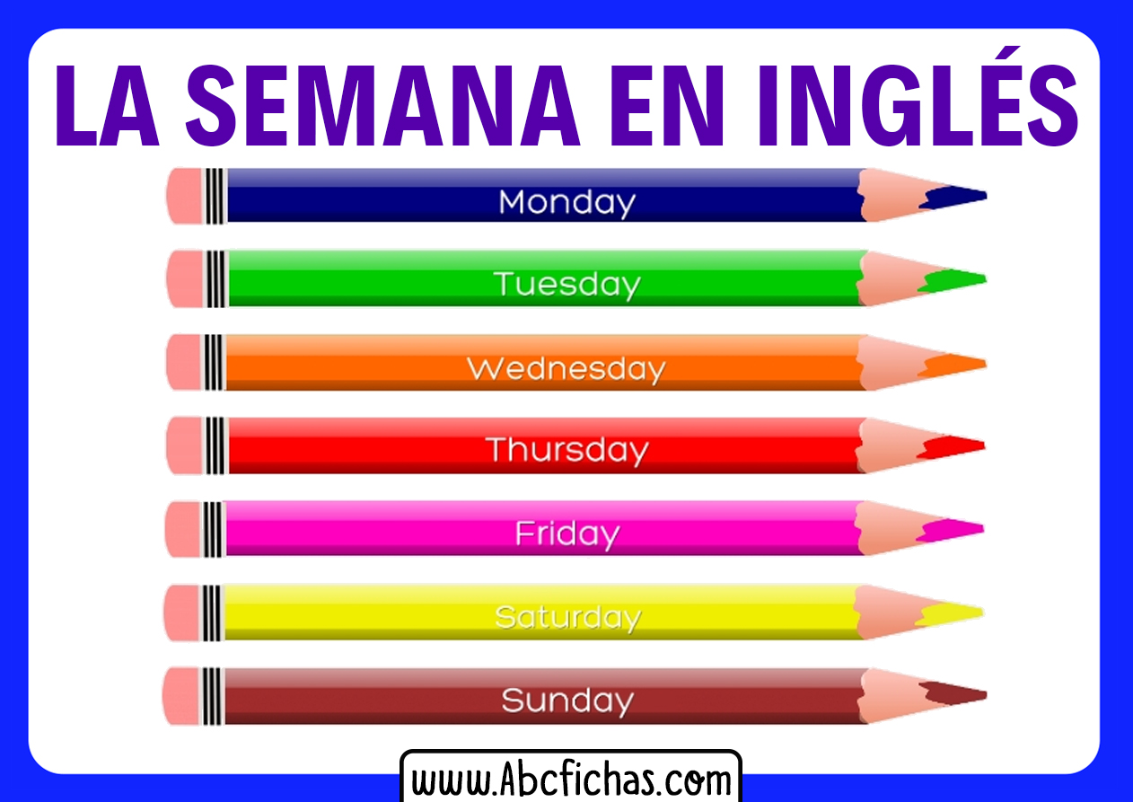 Los dias de la semana en ingles para niños