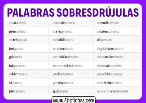 Palabras sobresdrujulas con ejemplos