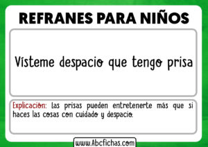 Refranes explicados para niños