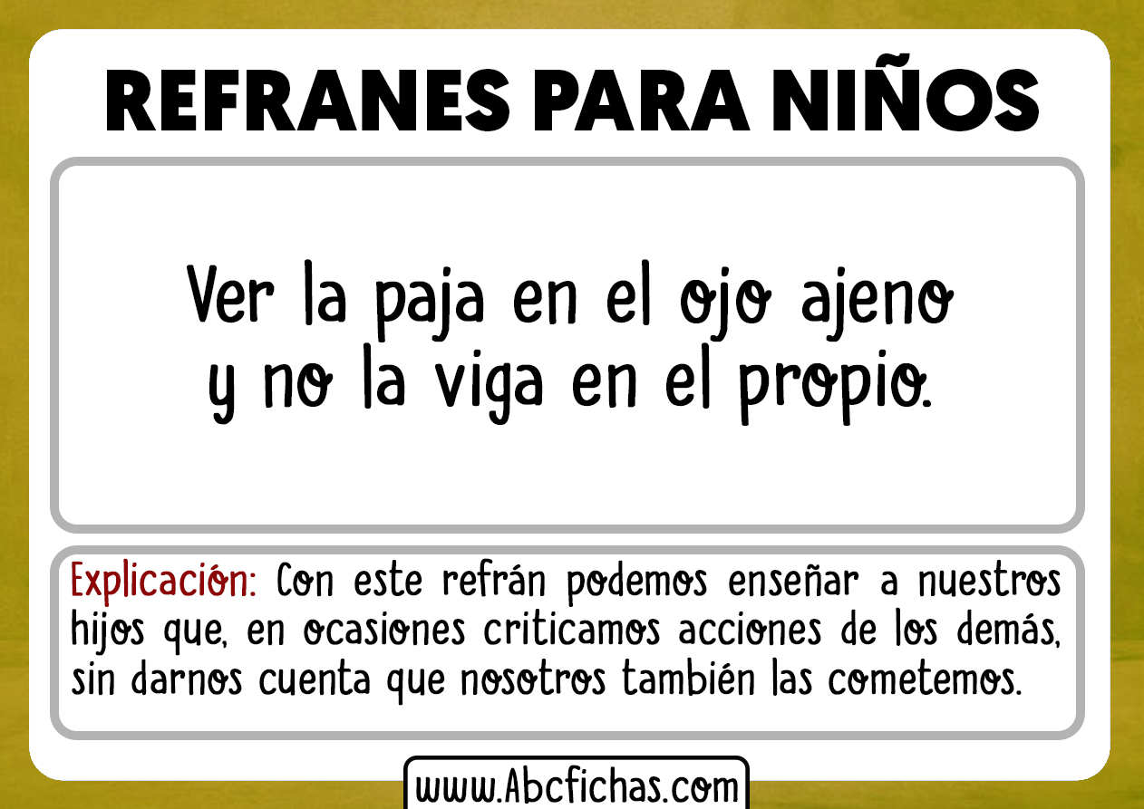 Refranes infantiles y significado