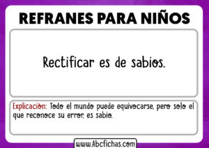 Refranes para niños con explicacion