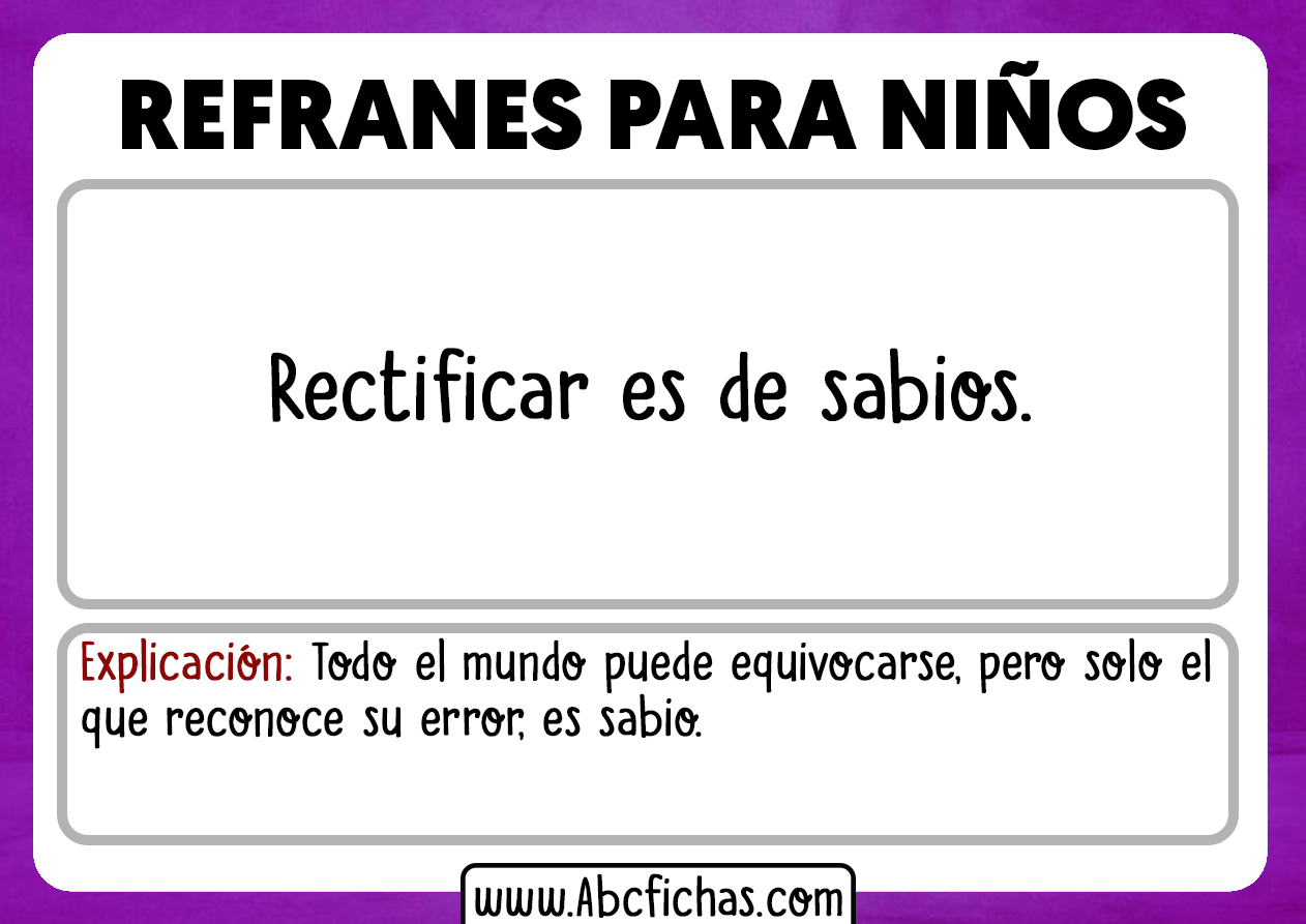 Refranes para niños con explicacion