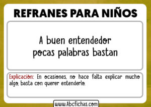 Refranes para niños con significado