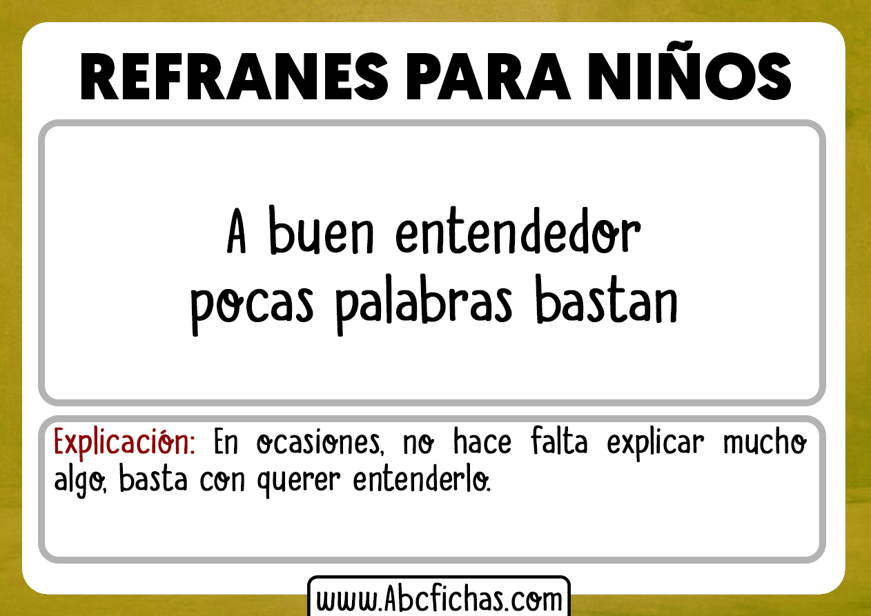 Refranes para niños con significado