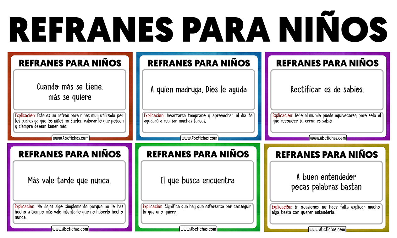 Refranes para niños