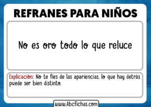 Refranes y su significado para niños