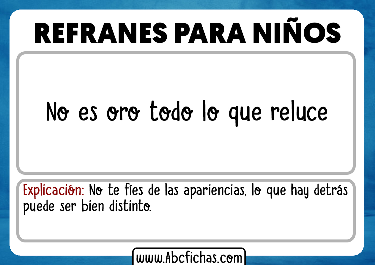 Refranes y su significado para niños