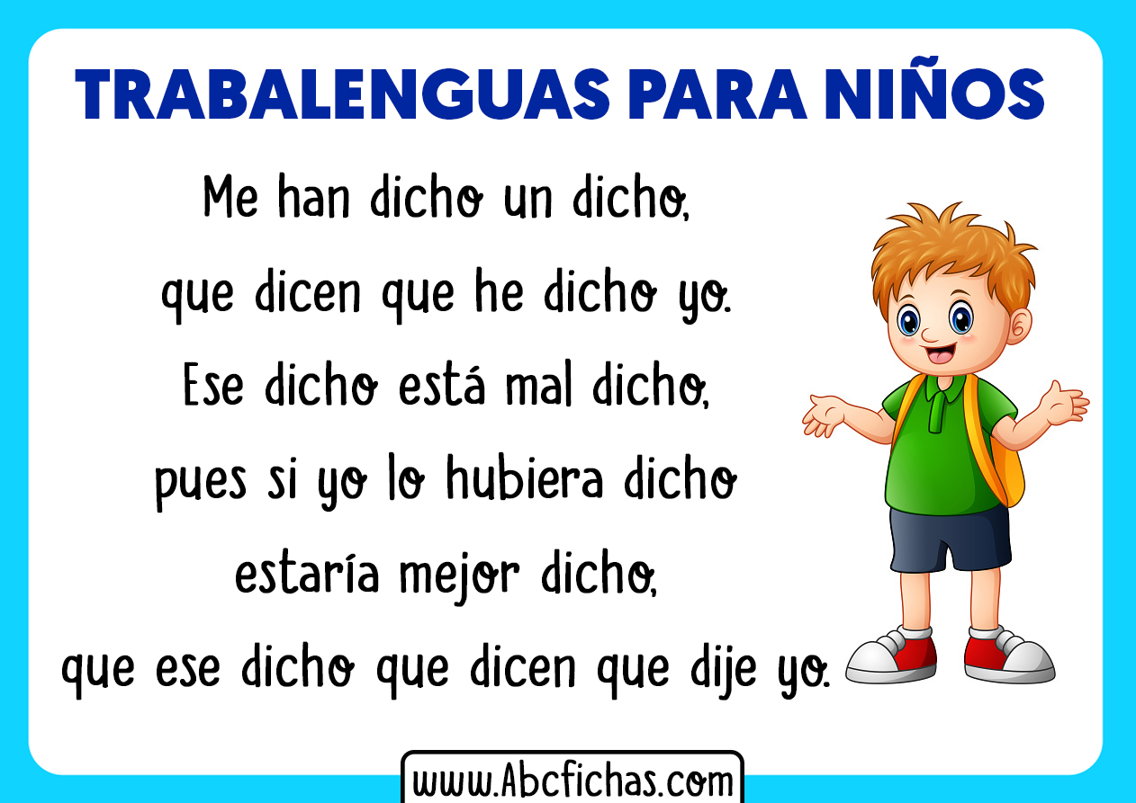 Trabalenguas cortos para niños