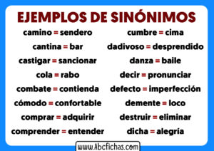 Sinonimos y ejemplos