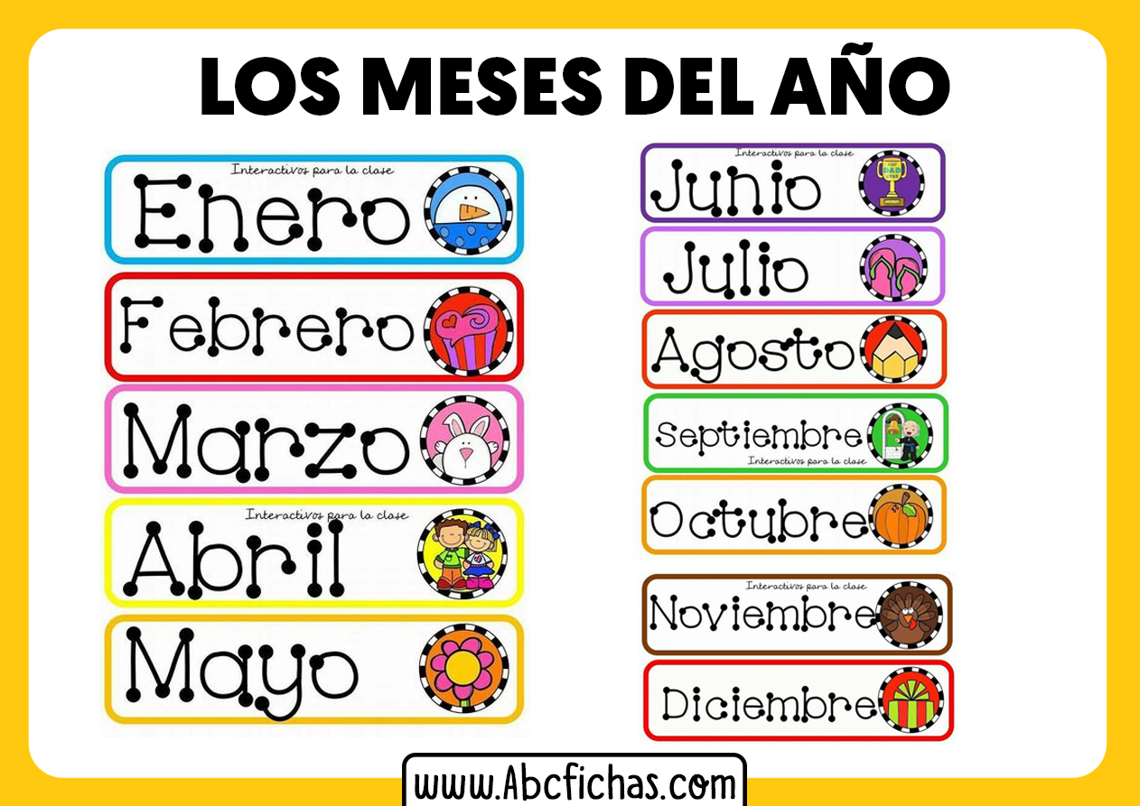 Los meses del año para niños