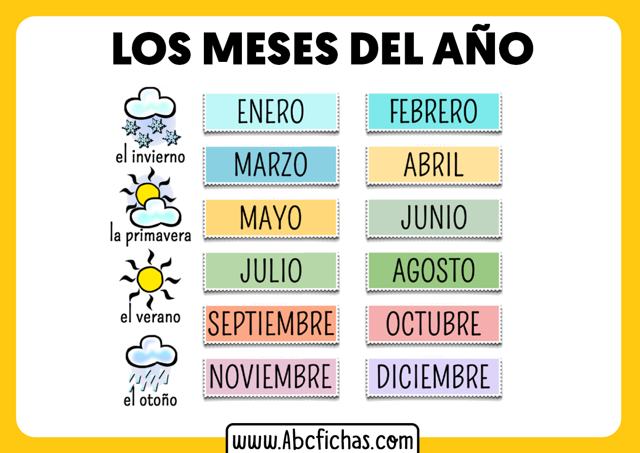 Meses del año y estaciones - ABC Fichas