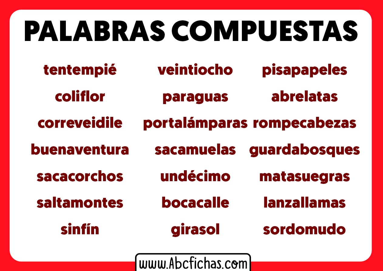 Ejemplos de palabras compuestas