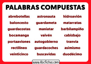 Ejemplos faciles de palabras compuestas