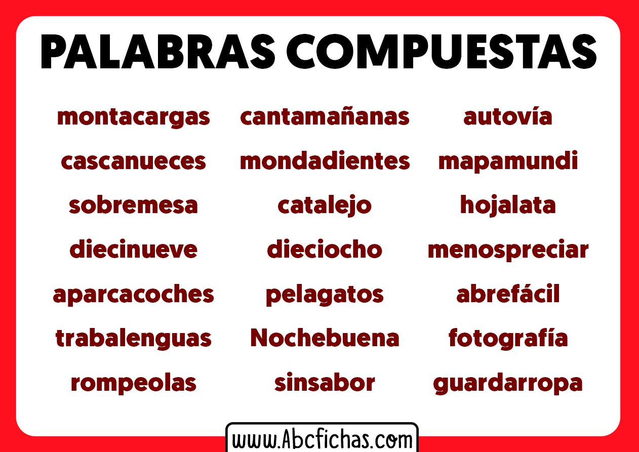 Palabras compuestas con ejemplos