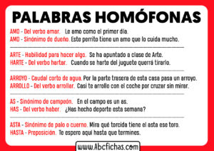 Palabras homofonas