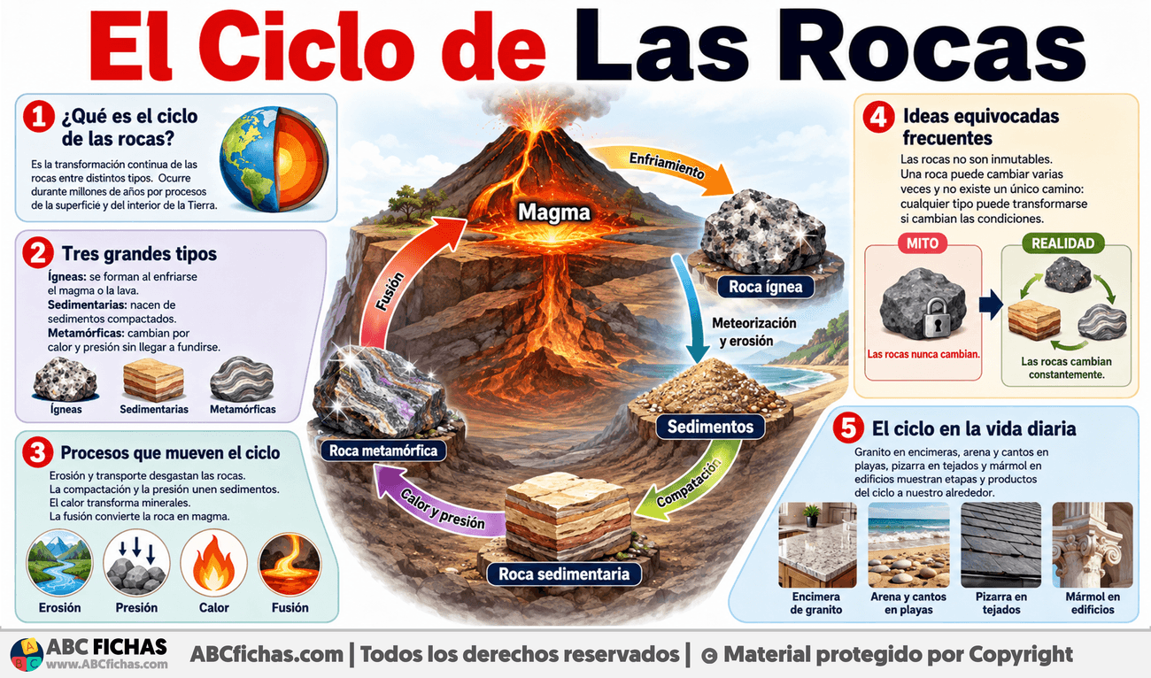 Infografia sobre El Ciclo de Las Rocas
