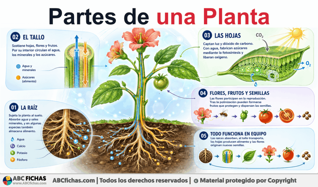 Infografia sobre Partes de una Planta