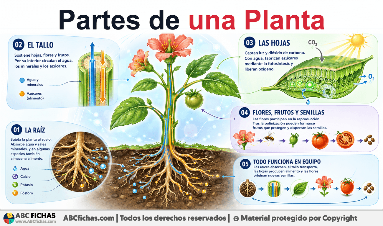 Infografia sobre Partes de una Planta