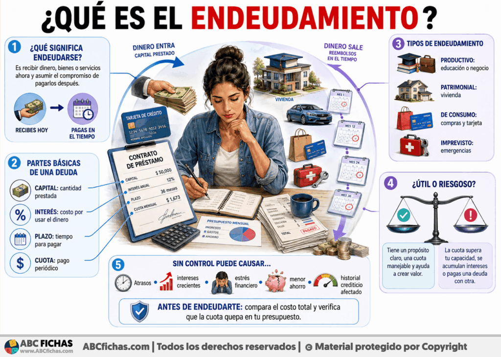 Infografia sobre ¿Qué es el endeudamiento?