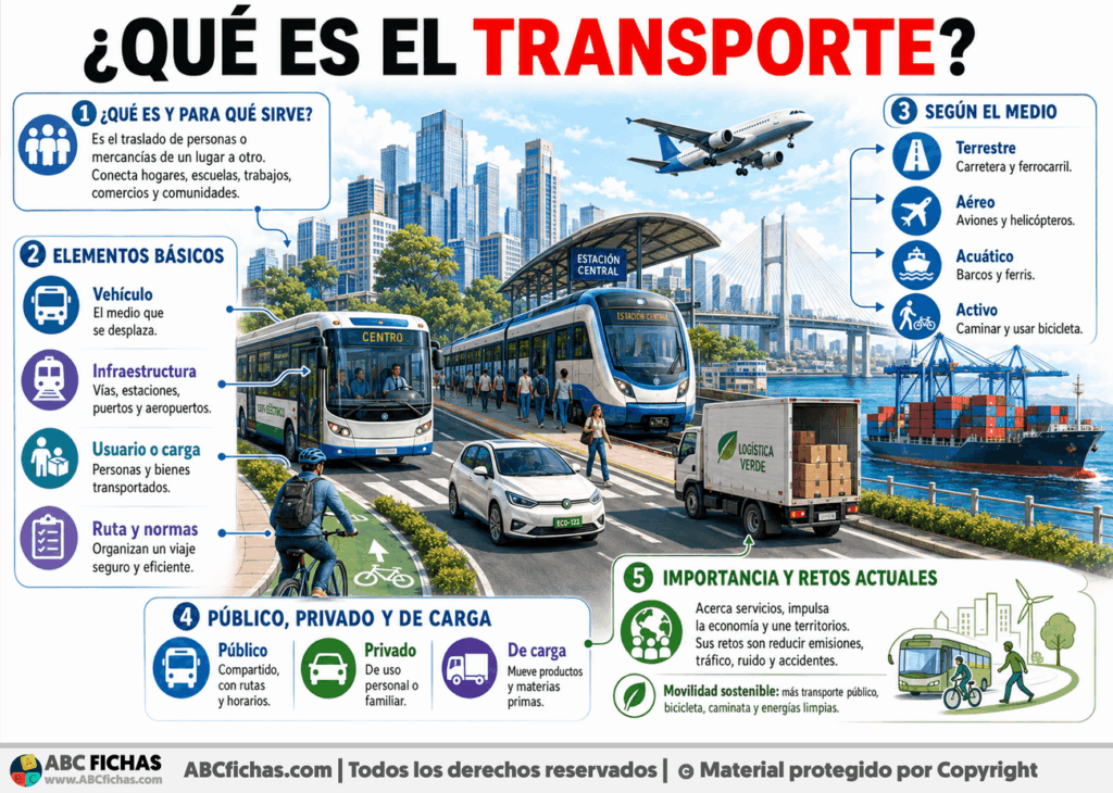 Infografia sobre ¿Qué es el transporte?