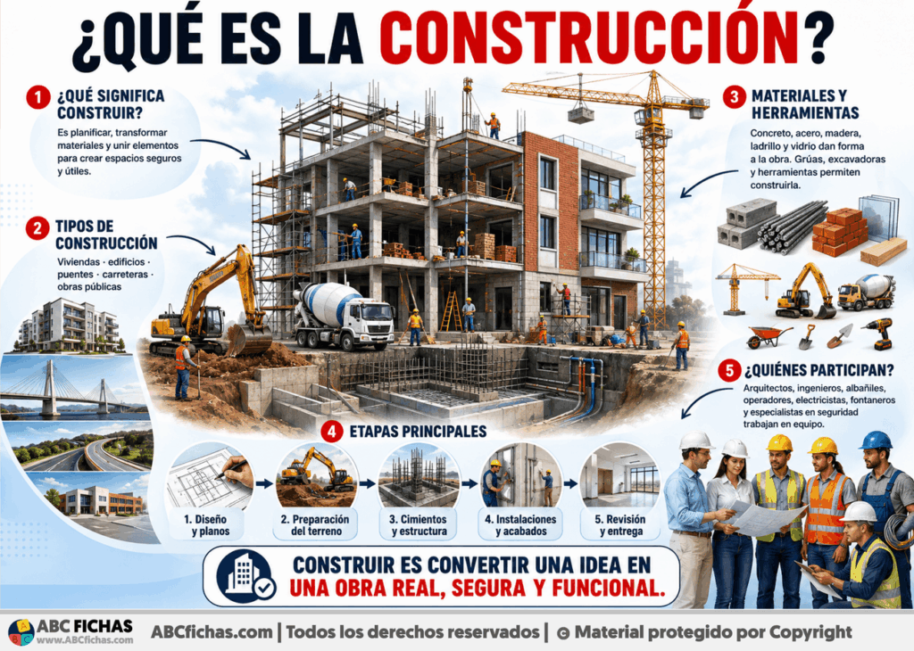 Infografia sobre ¿Qué es la construcción?