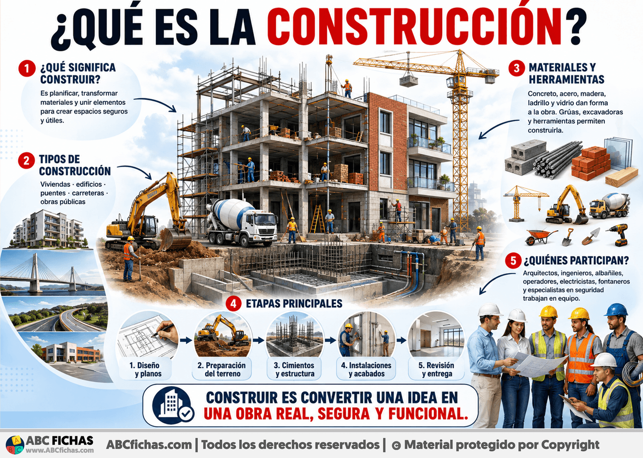 Infografia sobre ¿Qué es la construcción?