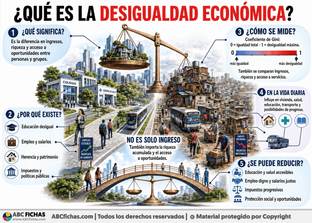 Infografia sobre ¿Qué es la desigualdad económica?