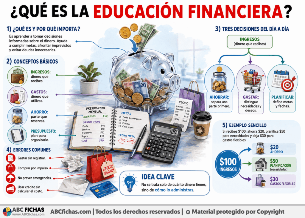 Infografia sobre ¿Qué es la educación financiera?