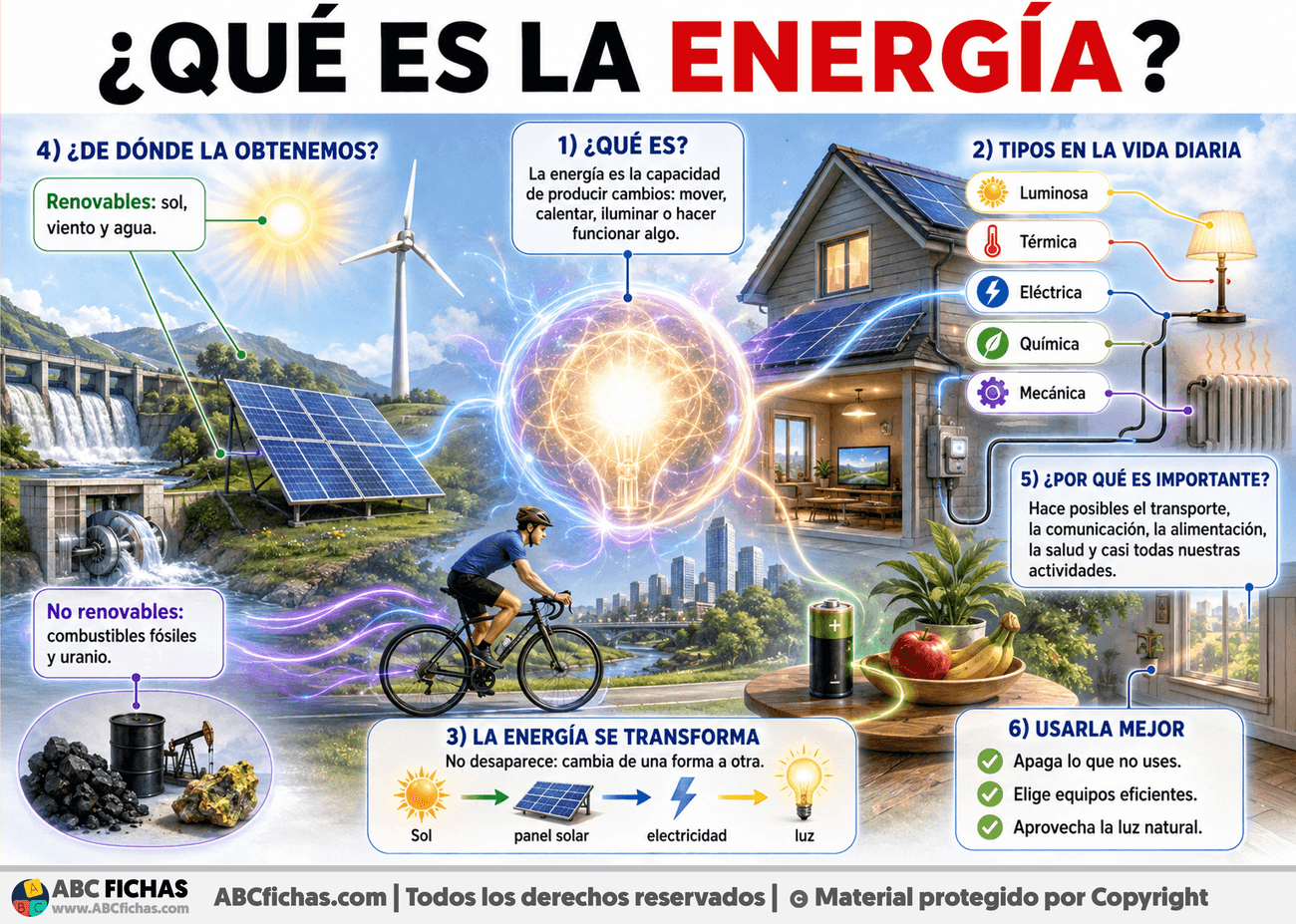 Infografia sobre ¿Qué es la energía?