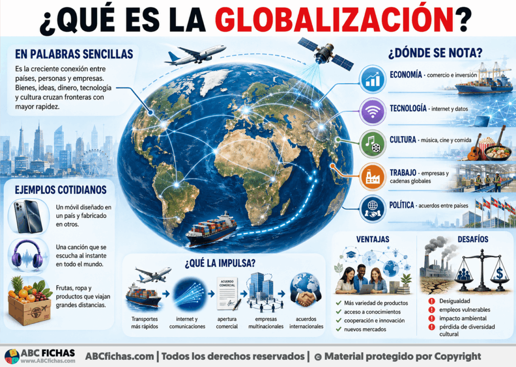 Infografia sobre ¿Qué es la globalización?
