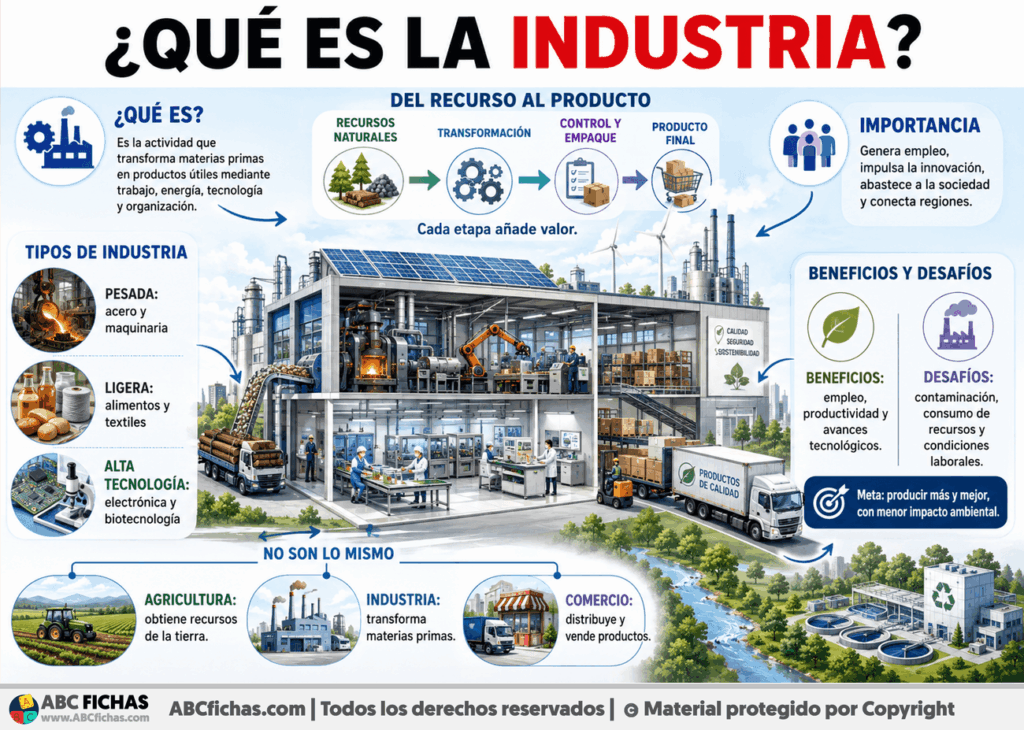 Infografia sobre ¿Qué es la industria?