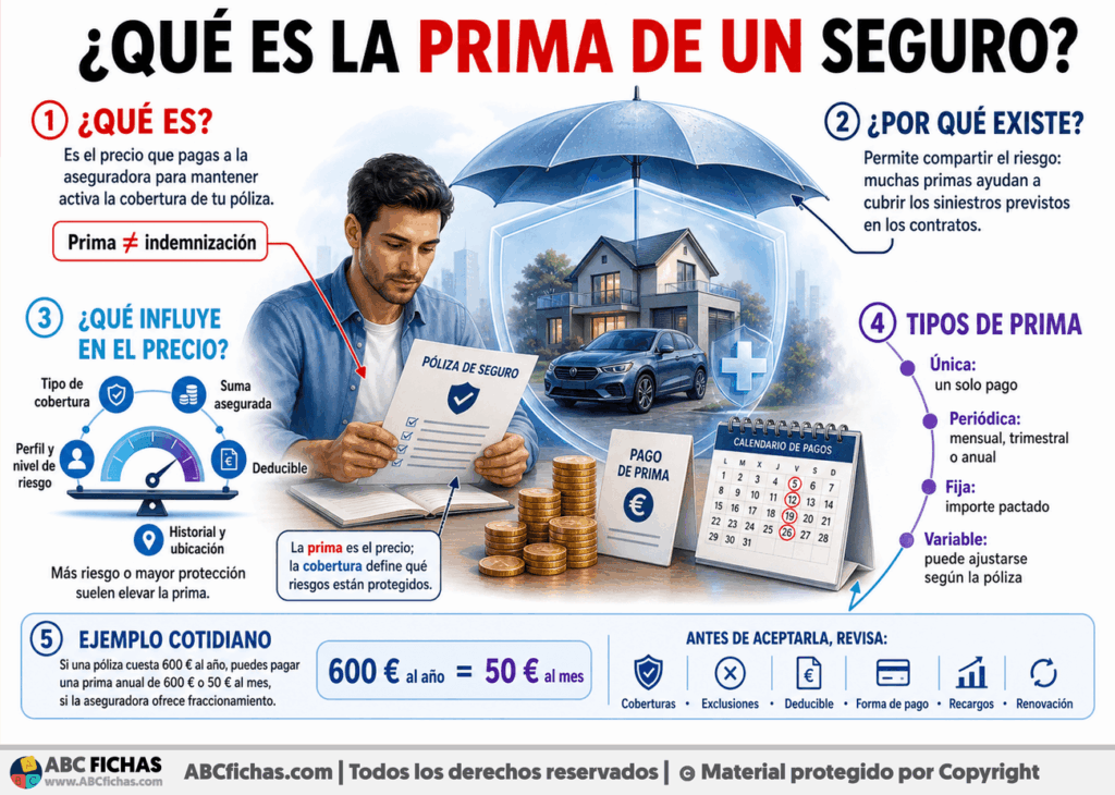Infografia sobre ¿Qué es la prima de un seguro?