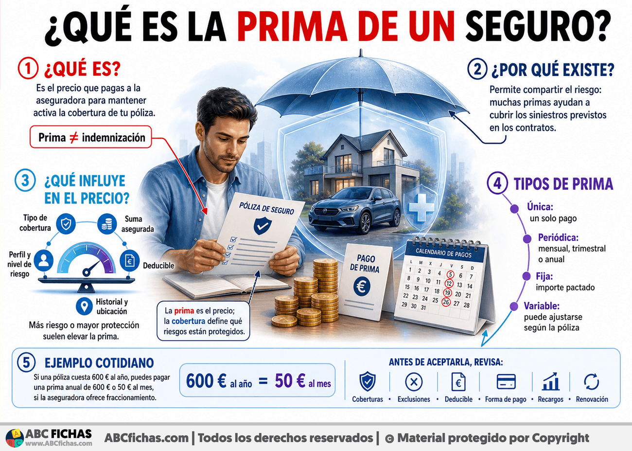 Infografia sobre ¿Qué es la prima de un seguro?