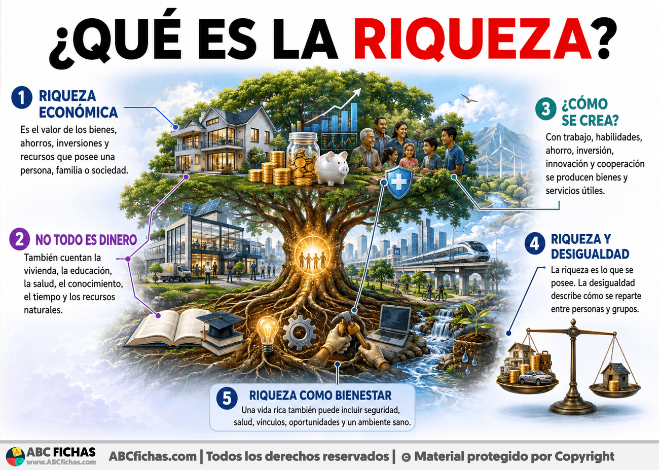 Infografia sobre ¿Qué es la riqueza?