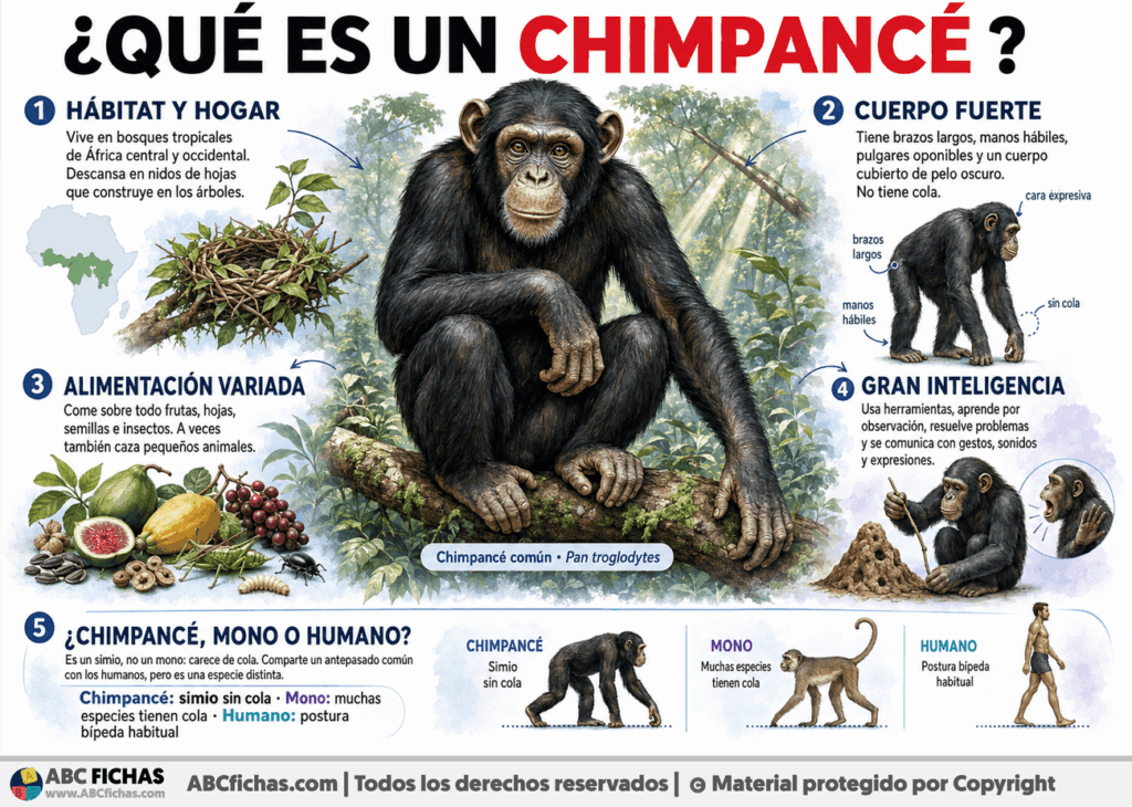 Infografia sobre ¿Qué es un Chimpancé?