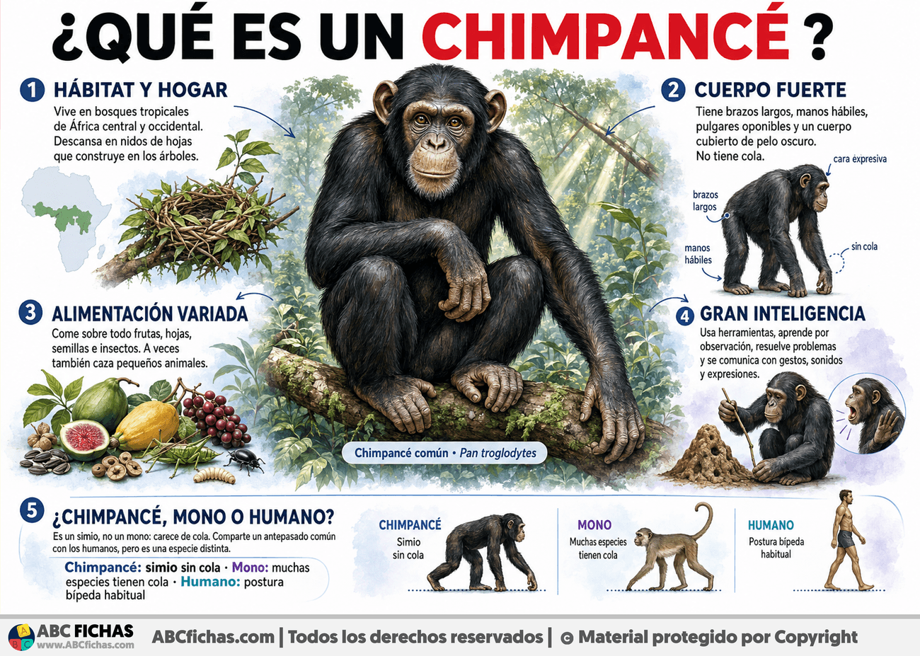 Infografia sobre ¿Qué es un Chimpancé?