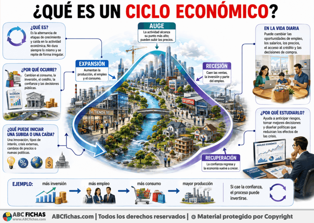 Infografia sobre ¿Qué es un ciclo económico?