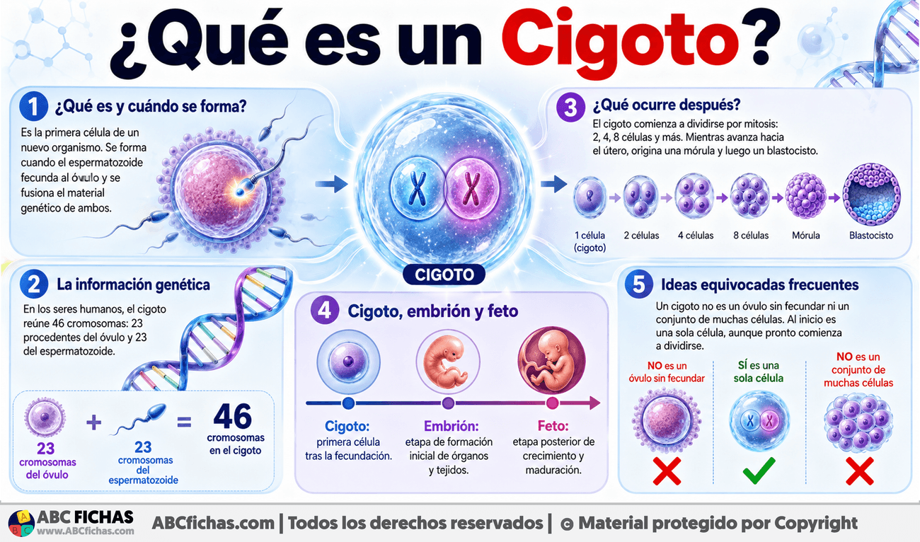 Infografia sobre ¿Qué es un Cigoto?