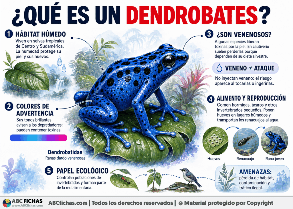 Infografia sobre ¿Qué es un dendrobates?