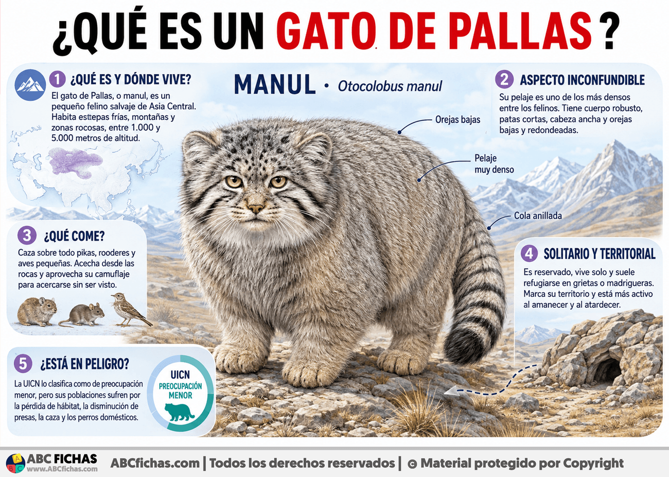Infografia sobre ¿Qué es un gato de Pallas?