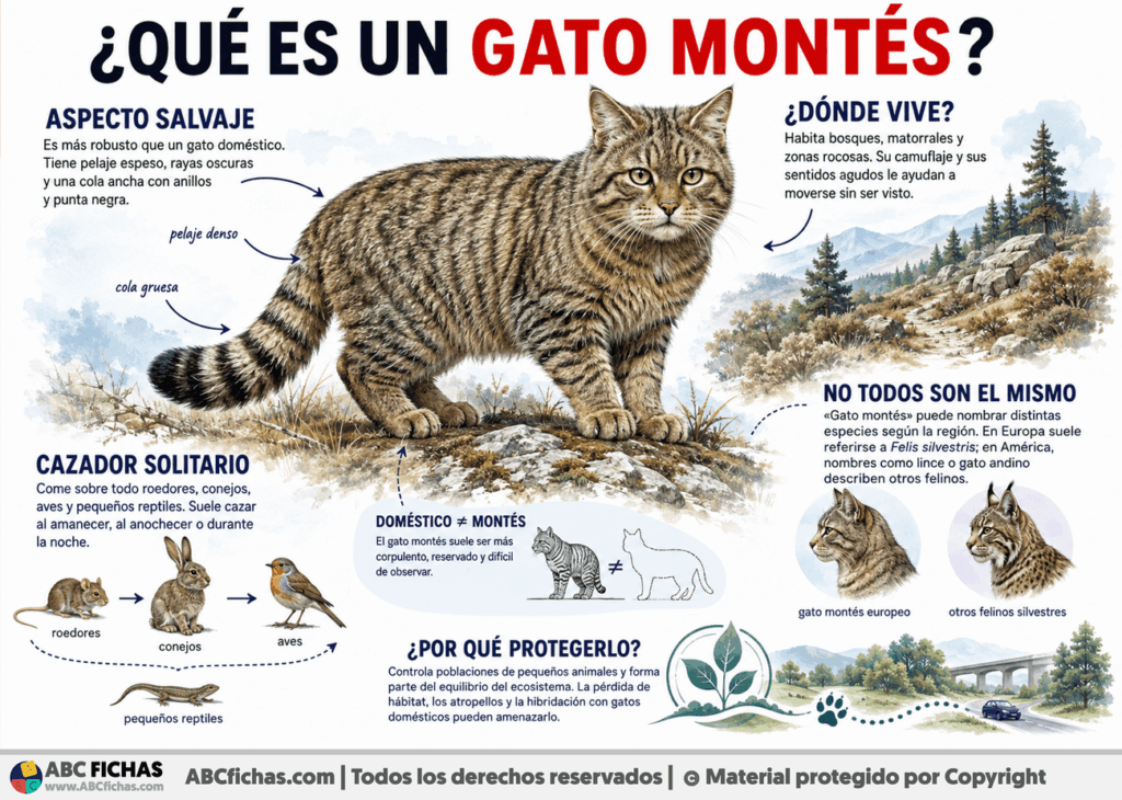 Infografia sobre ¿Qué es un gato montés?