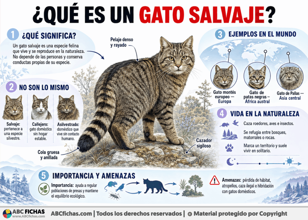 Infografia sobre ¿Qué es un gato salvaje?