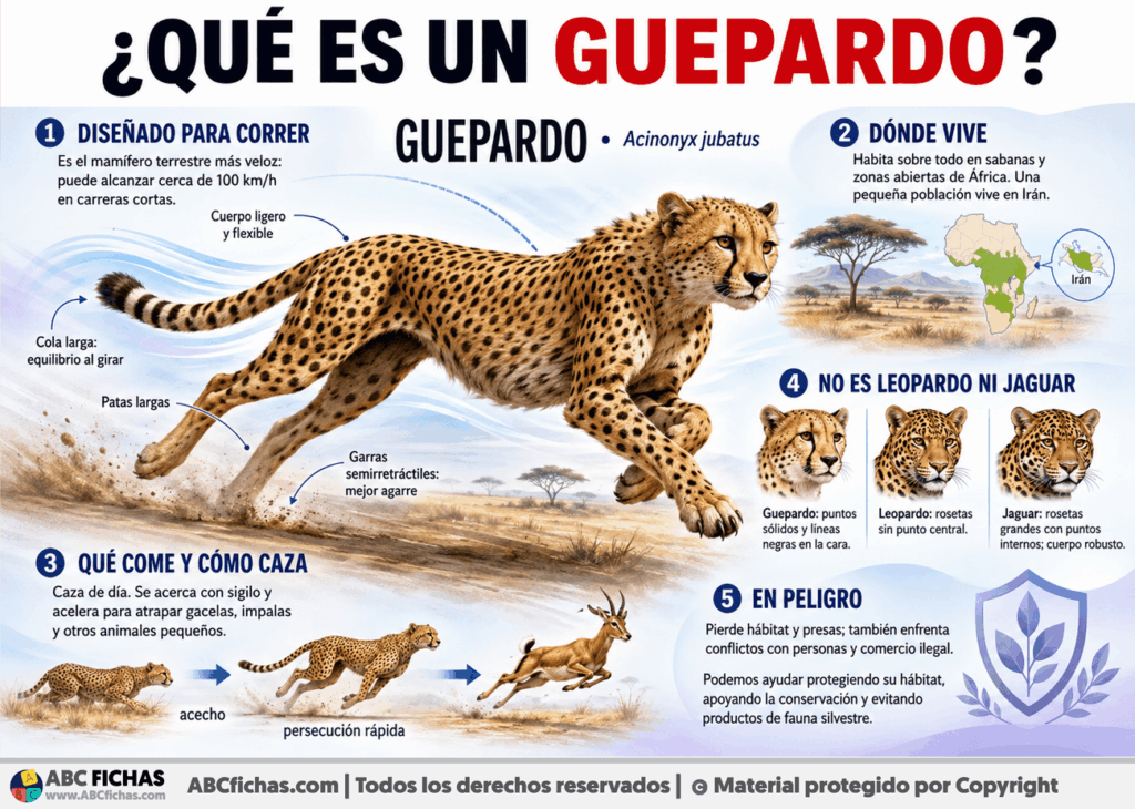 Infografia sobre ¿Qué es un guepardo?