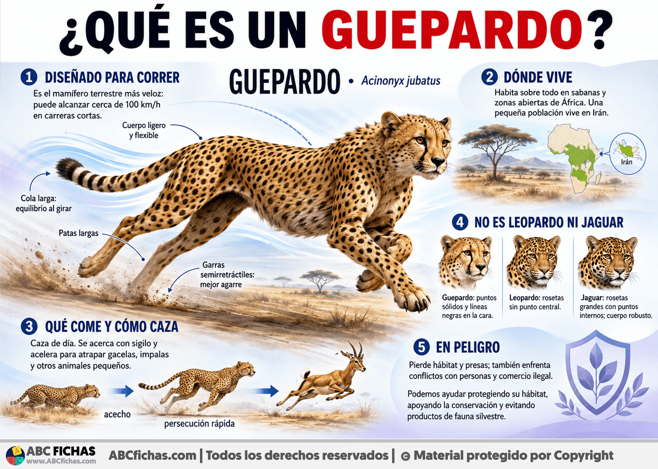 Infografia sobre ¿Qué es un guepardo?